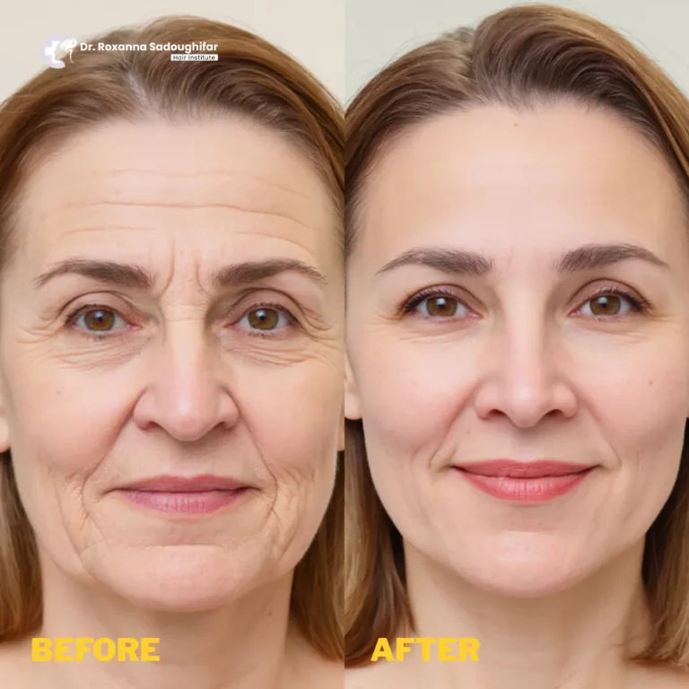 Botox before and after result photo tehran