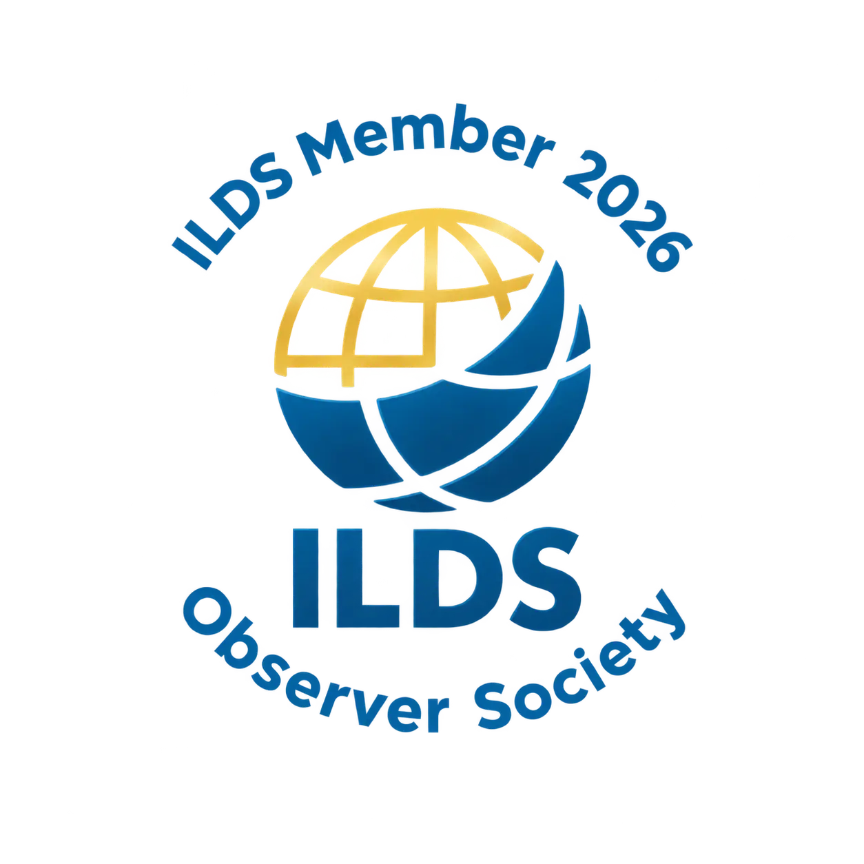 ILDS Member 2026 Observer Society badge featuring the International League of Dermatological Societies globe logo.